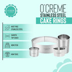 O'Creme Cake Ring Sturdy Stainless Steel Round Mousse Cake Ring Mold for Baking, Dessert Cake Decorating Pastry Rings 10 Inch Diameter x 2 Inch High