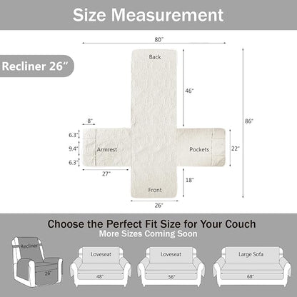 Ivory Recliner Chair Covers, Quilted Décor Water-Repellent Medium Lazy Boy - Image 7