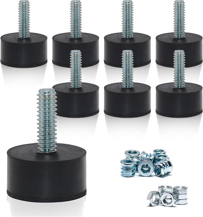 NEWBYTEK 1/4-20 Rubber Adjustable Furniture Leveler，8 Pack Leveling Feet Screws by DIYfurniturerepairtools