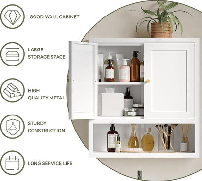 YAUWOH Metal Bathroom Storage Cabinet, Metal Storage Cabinet - Image 4