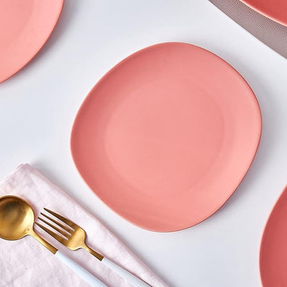 Stone Lain Delilah Salad Plate 6-Piece Dish Set, Porcelain, Terracotta