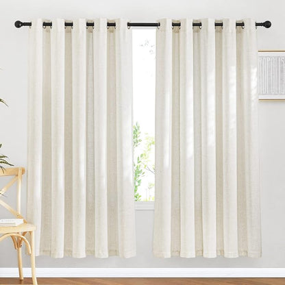 NICETOWN Natural Linen Curtains 72 inches Long by NICETOWN