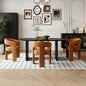 Modern Sherpa Dining Chairs Set of 4, Upholstered Barrel Chairs by QUINJAY