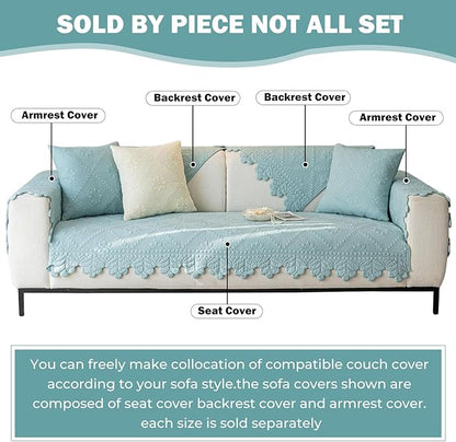 Cotton Quilted Dog Couch Cover for Sofa Farmhouse Rustic Embroidery Sectional - Image 2