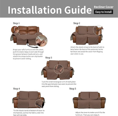 Easy-Going Loveseat Recliner Cover, Reversible Couch Cover - Image 7