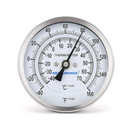 MEASUREMAN Fully Stainless Steel Pot, Kettle, Brewing Bimetal Dial Thermometer, 3" Dial, 2-1/2" Stem, -40-160 deg F/-40-70 deg C, -1% Accuracy, Adjustable, 1/2" NPT Back Mount