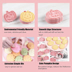 10 Pcs Halloween Cookie Cutters Set with Plunger Stamps, 3D Pumpkin Plastic DIY Cookie Molds for Halloween Party Treat, Baking, Fondant, Cake Decor (F10)