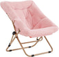 Tiita Comfy Folded Chair, Soft Faux Fur Oversized Folding Accent Chair by TiitaHome