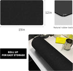 Coffee Maker Mat for Countertops, Coffee Bar Accessories Fit Under Coffee Machine Mat 19"x12"Rubber Backed Coffee Pots - Table Mat Under Appliance, Kitchen Counter Coffee Dish Drying Mat, Marble Black