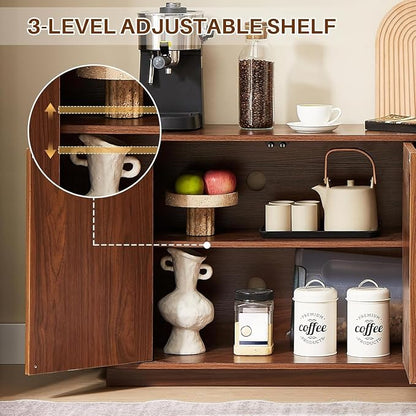 64'' Fluted TV Stand for TVs up to 75'', Modern Long Media Console - Image 4