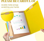 24 Pcs Classification Folders Letter Size, Back to School Supply for Teacher, Student, 2 Pocket Dividers Pressboard File Folder Bulk with 2 Fasteners, 2 in Expanding File Organizer (Yellow)