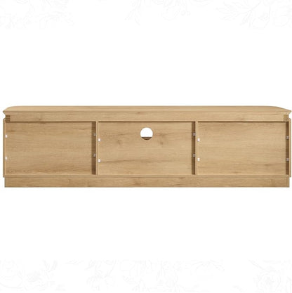 70" Fluted TV Stand for TVs Up to 80", Mid Century Modern Entertainment Center - Image 9