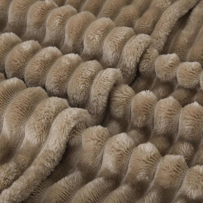 Tan Fleece Throw Blanket 108”×90” - Image 6