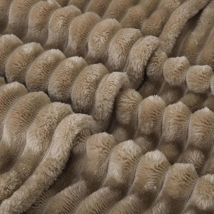 Tan Fleece Throw Blanket 90”×90” - Image 6
