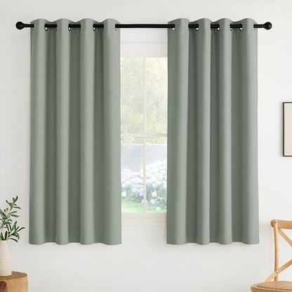 NICETOWN Room Darkening Draperies Curtains Panels, 2 Panels Sage Green W52 x L63 by NICETOWN