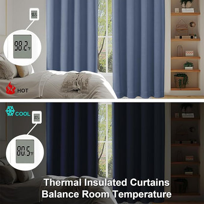 Simplebrand Ava Denim Blue Blackout Curtains - Image 6