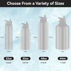 HASLE OUTFITTERS Half Gallon Insulated Water Bottles 64 oz, Stainless Steel Metal Water Jug with 2 Lids Keep Cold 48h/Hot 24h, Leak Proof & BPA-Free Water Flask Jug(Army Green,1)