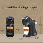 Hot&Cold brewing Single Serve Coffee Maker for K*eurig K*cup, Small Espresso Coffee Machine for D*olce G*usto/N*es Original/Ground Coffee/44mm ESE, adjustable TEMP&Water Volume, 1LRemovable Reservoir