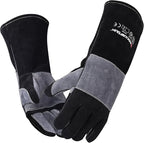 ARCCAPTAIN Welding Gloves 932℉ Heat/Fire Resistant 16 inches Gloves for Stick, Mig, Forge, BBQ, Grill, Fireplace, Baking, Stove Working Protection