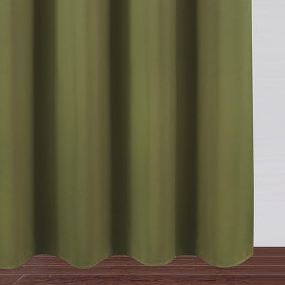 Blackout Curtains 66 x 84 inch/Olive Green Curtains Set of 2 Panels/Thermal - Image 9