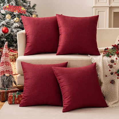 MIULEE Pack of 2 Decorative Outdoor Solid Waterproof Throw Pillow Covers Faux - Image 8