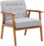 UNICOO® Mid-Century Retro Modern Accent Chairs, Solid Wood Armrest Lounge by UNICOO