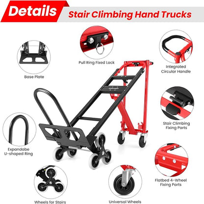 4-in-1 Hand Trucks Dolly 1000 LBS Stair Climbing Cart, Heavy Duty Industrial - Image 3