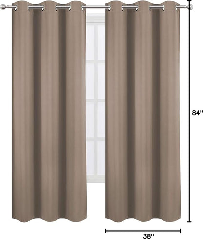 Cappuccino Thermal Blackout Curtains/38 x 84 Inch/Set of 2 Panels Room - Image 9