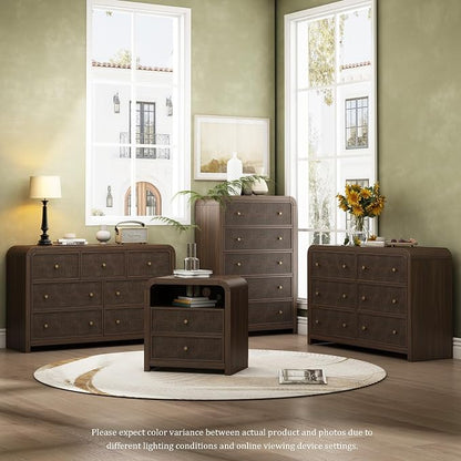 Oak&Sparrow Rattan Nightstand, 23.6'' Rattan End Table - Image 3