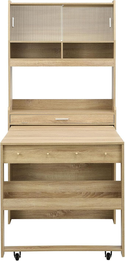 HRVEOCEI Folding Dining Tables for Small Spaces, Buffet Cabinet - Image 9