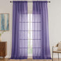 Sheer Purple Curtains 108 Inches Long 2 Panels Set, 59 Inch Extra Wide by OVZME