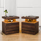 HOMMPA Set of 2 Rustic Nightstand by Hommpa