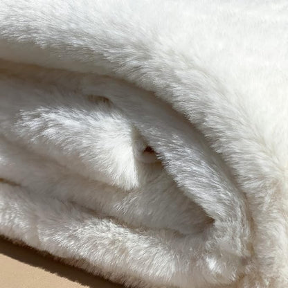 ORINOVA White Faux Rabbit Shaggy Fur Rug 4x6 Area Rugs - Image 9