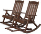 VINGLI Wooden Porch Rocking Chair, Heavy Duty Outdoor Rocking Chair by VINGLI