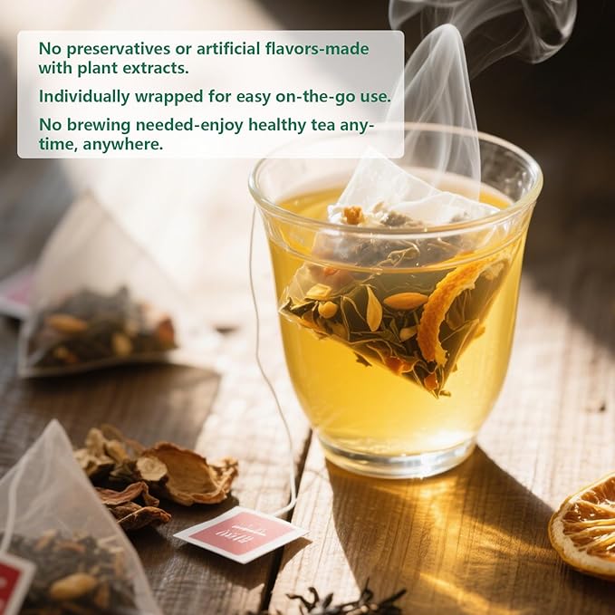 12 Tea Bags Chicory & Gardenia Herbal Tea - Gardenia, Chicory, Honeysuckle, Licorice, Tangerine Peel, Natural Sugar Free Blend, Vegan & Caffeine Free (2pcs)