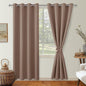 Blackout Curtains for Bedroom, Cappuccino, 52 x 96 Inch, 2 Panels | Thermal by Hiasan