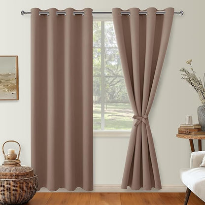 Blackout Curtains for Bedroom, Cappuccino, 52 x 84 Inch, 2 Panels | Thermal - Image 8
