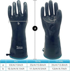 DEYAN Silicone BBQ Gloves, 932°F Heat Resistant Oven Gloves with Fingers, Kitchen Waterproof Hot Proof Glove for Fryer, Smoker, Baking, Cooking, Cutting(10/XL)