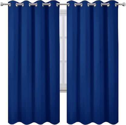 Blackout Curtains 52 x 72 inch/Royal Blue Curtains Set of 2 Panels/Thermal - Image 2