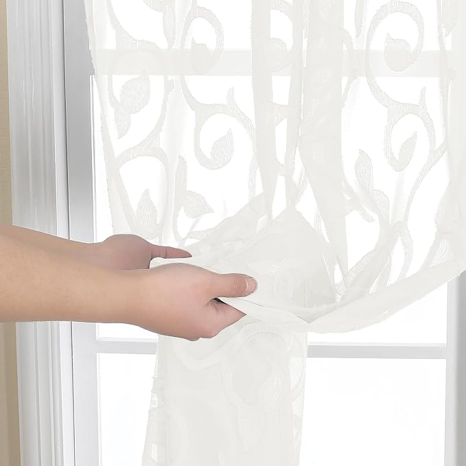 Furman Ivory Sheer Curtains 90 inches Long - Image 5