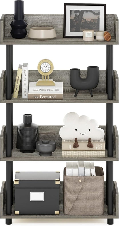 Furinno TURN-N-TUBE 4-Tier Display Shelf, Storage Shelves, Book Shelf, Open - Image 4