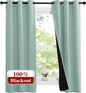 NICETOWN Aqua Blue 100% Blackout Lined Curtains, 2 Thick Layers Narrow Wide by NICETOWN