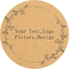 Custom Stickers Kraft Paper Labels Personalized Withe Text, Business Logo Customized Food Jars Labels Bakery Label Sticker Package Favor Canning Circle 100pcs (Style 5)