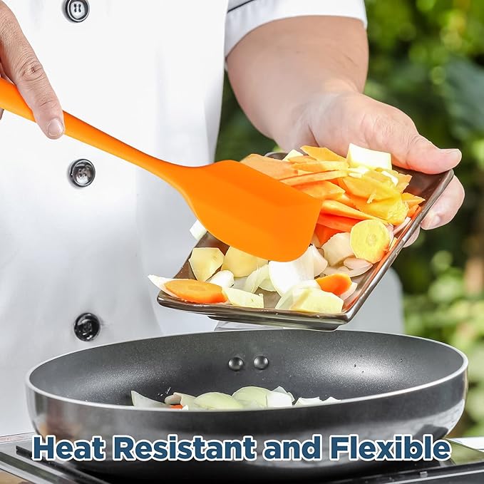 Irenare 24 Pcs Mini Silicone Spatulas Bulk 8.3 Inch Heat Resistant Scrapers Rubber Spatulas Seamless Design Non Stick Flexible for Kitchen Use Cooking Baking Mixing
