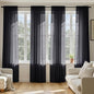 MIULEE Black Sheer Curtains 90 Inches Long 4 Panels 54 x 90 Inches | Light by MIULEE