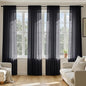 MIULEE Black Sheer Curtains 84 Inches Long 4 Panels 42 x 84 Inches | Light by MIULEE