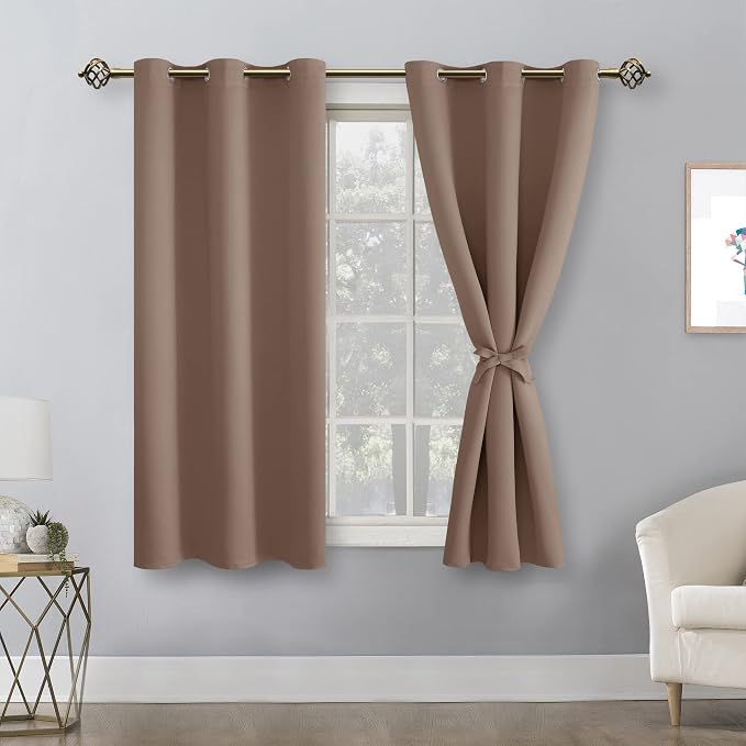 Blackout Curtains for Bedroom, Cappuccino, 38 x 54 Inch, 2 Panels | Thermal - Image 9