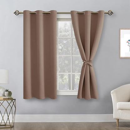 Blackout Curtains for Bedroom, Cappuccino, 42 x 54 Inch, 2 Panels | Thermal - Image 8