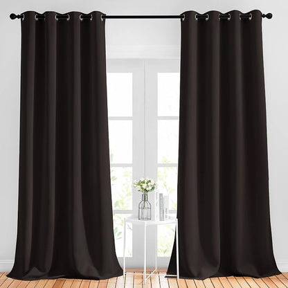 NICETOWN Blackout Toffee Brown Curtains & Drapes 90 inches Long by NICETOWN