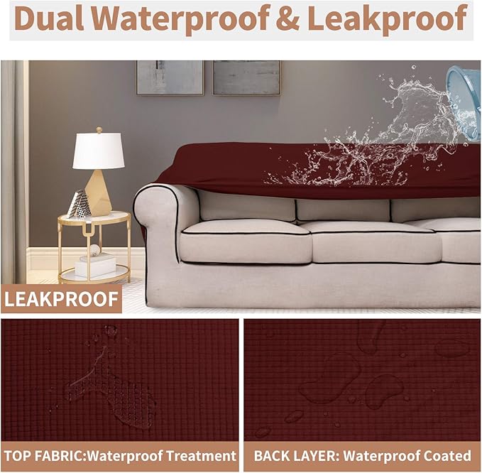 Easy-Going 100% Waterproof Couch Cover, 3 Cushion Oversized Sofa Cover | - Image 3